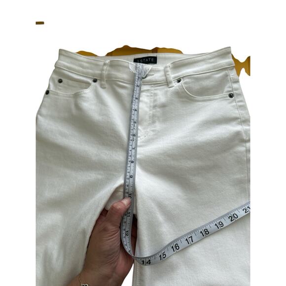1.state Pinstripe Mini Kick Flare Pants Size 6 White Pants - Picture 8 of 10